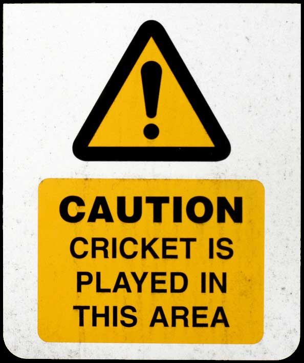 Caution Cricket is Played in This Area
