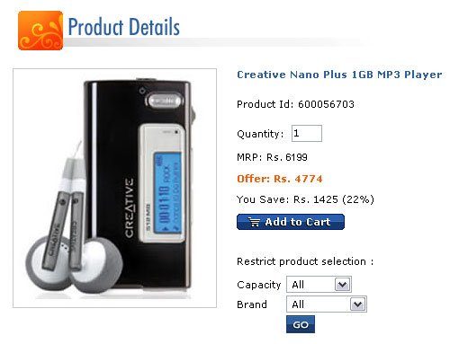 Creative 1GB MP3 Player