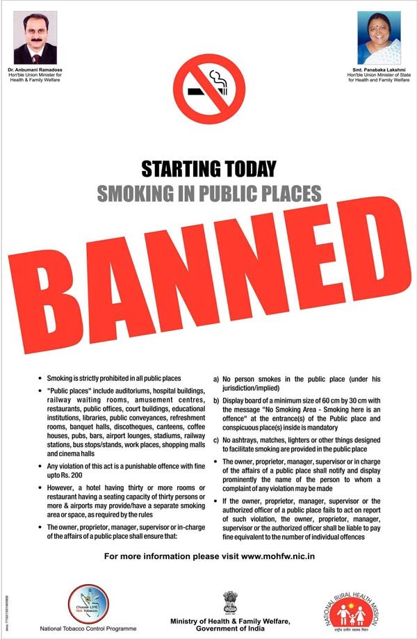 Essay on smoking in public places should be banned