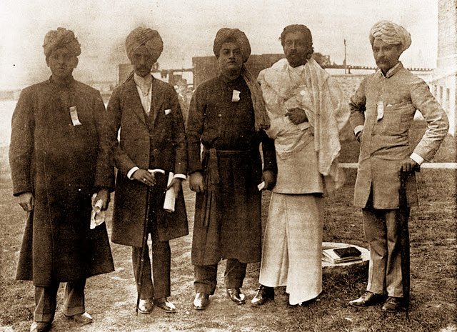 Vivekananda with other delegates from India at Chicago