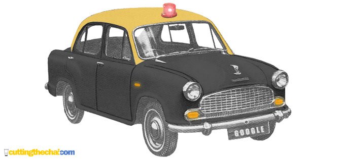 Ambassador local taxi with red beacon