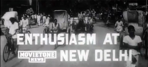 High excitement on the streets of New Delhi on August 15, 1947